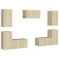 vidaXL 7-tlg. TV-Schrank-Set Sonoma-Eiche Holzwerkstoff vidaXL 7-tlg. TV-Schrank-Set Sonoma-Eiche Holzwerkstoff