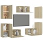 vidaXL 7-tlg. TV-Schrank-Set Sonoma-Eiche Holzwerkstoff vidaXL 7-tlg. TV-Schrank-Set Sonoma-Eiche Holzwerkstoff