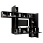 10-tlg. TV-Schrank-Set Schwarz Holzwerkstoff 10-tlg. TV-Schrank-Set Schwarz Holzwerkstoff