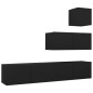 vidaXL 4-tlg. TV-Schrank-Set Schwarz Holzwerkstoff vidaXL 4-tlg. TV-Schrank-Set Schwarz Holzwerkstoff