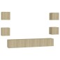 7-tlg. TV-Schrank-Set Sonoma-Eiche Holzwerkstoff 7-tlg. TV-Schrank-Set Sonoma-Eiche Holzwerkstoff