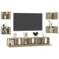 7-tlg. TV-Schrank-Set Sonoma-Eiche Holzwerkstoff 7-tlg. TV-Schrank-Set Sonoma-Eiche Holzwerkstoff