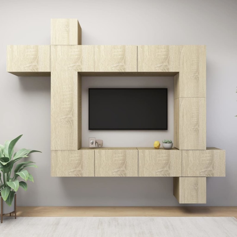 vidaXL 9-tlg. TV-Schrank-Set Sonoma-Eiche Holzwerkstoff vidaXL 9-tlg. TV-Schrank-Set Sonoma-Eiche Holzwerkstoff
