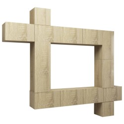 vidaXL 9-tlg. TV-Schrank-Set Sonoma-Eiche Holzwerkstoff
