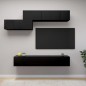 vidaXL 7-tlg. TV-Schrank-Set Schwarz Holzwerkstoff vidaXL 7-tlg. TV-Schrank-Set Schwarz Holzwerkstoff