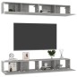 TV-Schränke 4 Stk. Betongrau 100x30x30 cm Holzwerkstoff TV-Schränke 4 Stk. Betongrau 100x30x30 cm Holzwerkstoff