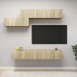 7-tlg. TV-Schrank-Set Sonoma-Eiche Holzwerkstoff 7-tlg. TV-Schrank-Set Sonoma-Eiche Holzwerkstoff