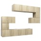 8-tlg. TV-Schrank-Set Sonoma-Eiche Holzwerkstoff 8-tlg. TV-Schrank-Set Sonoma-Eiche Holzwerkstoff