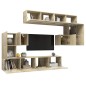 8-tlg. TV-Schrank-Set Sonoma-Eiche Holzwerkstoff 8-tlg. TV-Schrank-Set Sonoma-Eiche Holzwerkstoff