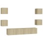 6-tlg. TV-Schrank-Set Sonoma-Eiche Holzwerkstoff 6-tlg. TV-Schrank-Set Sonoma-Eiche Holzwerkstoff