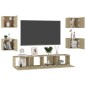 6-tlg. TV-Schrank-Set Sonoma-Eiche Holzwerkstoff 6-tlg. TV-Schrank-Set Sonoma-Eiche Holzwerkstoff