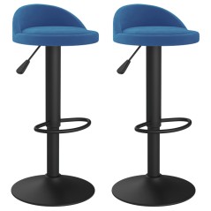 vidaXL Barhocker 2 Stk. Blau Samt 