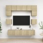 8-tlg. TV-Schrank-Set Sonoma-Eiche Holzwerkstoff 8-tlg. TV-Schrank-Set Sonoma-Eiche Holzwerkstoff
