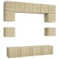 8-tlg. TV-Schrank-Set Sonoma-Eiche Holzwerkstoff 8-tlg. TV-Schrank-Set Sonoma-Eiche Holzwerkstoff