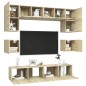 8-tlg. TV-Schrank-Set Sonoma-Eiche Holzwerkstoff 8-tlg. TV-Schrank-Set Sonoma-Eiche Holzwerkstoff