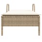 vidaXL Sonnenliege mit Rollen und Auflage Beige Poly Rattan vidaXL Sonnenliege mit Rollen und Auflage Beige Poly Rattan