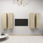 TV-Schränke 4 Stk. Sonoma-Eiche 30,5x30x110 cm Holzwerkstoff TV-Schränke 4 Stk. Sonoma-Eiche 30,5x30x110 cm Holzwerkstoff