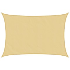 vidaXL Sonnensegel Sandfarbe 5x4 m 100% Polyester Oxford