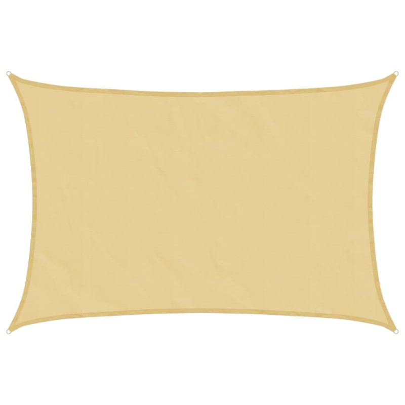 vidaXL Sonnensegel Sandfarbe 5x4 m 100% Polyester Oxford
