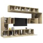 vidaXL 10-tlg. TV-Schrank-Set Sonoma-Eiche Holzwerkstoff vidaXL 10-tlg. TV-Schrank-Set Sonoma-Eiche Holzwerkstoff