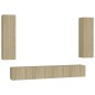 4-tlg. TV-Schrank-Set Sonoma-Eiche Holzwerkstoff 4-tlg. TV-Schrank-Set Sonoma-Eiche Holzwerkstoff