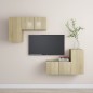 4-tlg. TV-Schrank-Set Sonoma-Eiche Holzwerkstoff 4-tlg. TV-Schrank-Set Sonoma-Eiche Holzwerkstoff