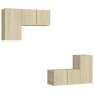 4-tlg. TV-Schrank-Set Sonoma-Eiche Holzwerkstoff 4-tlg. TV-Schrank-Set Sonoma-Eiche Holzwerkstoff