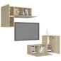 4-tlg. TV-Schrank-Set Sonoma-Eiche Holzwerkstoff 4-tlg. TV-Schrank-Set Sonoma-Eiche Holzwerkstoff