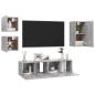 5-tlg. TV-Schrank-Set Betongrau Holzwerkstoff 5-tlg. TV-Schrank-Set Betongrau Holzwerkstoff
