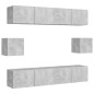 6-tlg. TV-Schrank-Set Betongrau Holzwerkstoff 6-tlg. TV-Schrank-Set Betongrau Holzwerkstoff