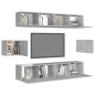 6-tlg. TV-Schrank-Set Betongrau Holzwerkstoff 6-tlg. TV-Schrank-Set Betongrau Holzwerkstoff