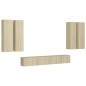 6-tlg. TV-Schrank-Set Sonoma-Eiche Holzwerkstoff 6-tlg. TV-Schrank-Set Sonoma-Eiche Holzwerkstoff