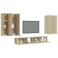 6-tlg. TV-Schrank-Set Sonoma-Eiche Holzwerkstoff 6-tlg. TV-Schrank-Set Sonoma-Eiche Holzwerkstoff