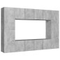 8-tlg. TV-Schrank-Set Betongrau Holzwerkstoff 8-tlg. TV-Schrank-Set Betongrau Holzwerkstoff