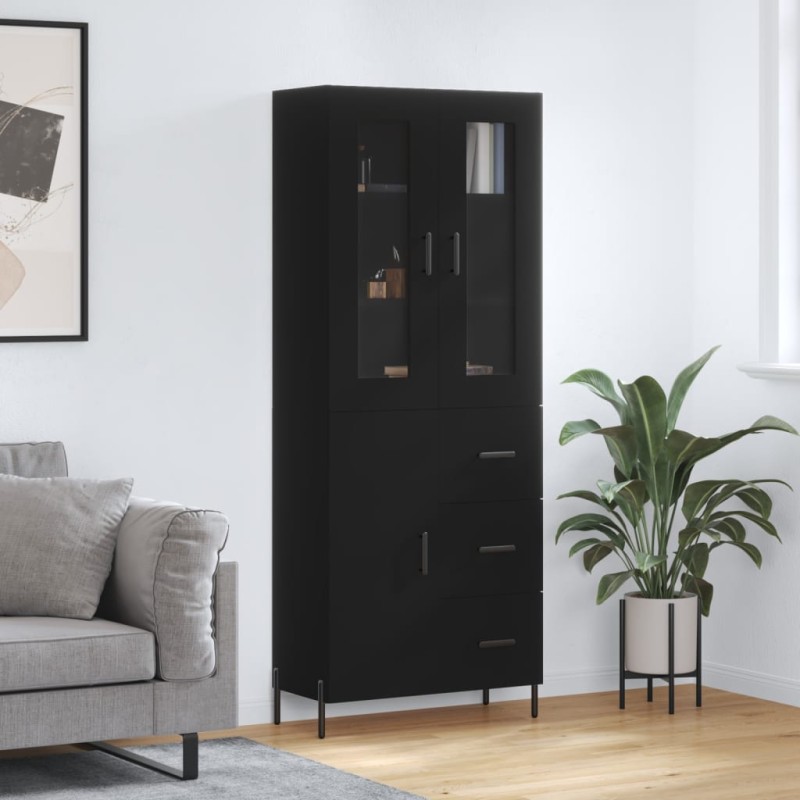 vidaXL Highboard Schwarz 69,5x34x180 cm Holzwerkstoff vidaXL Highboard Schwarz 69,5x34x180 cm Holzwerkstoff