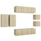 vidaXL 8-tlg. TV-Schrank-Set Sonoma-Eiche Holzwerkstoff vidaXL 8-tlg. TV-Schrank-Set Sonoma-Eiche Holzwerkstoff