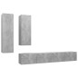 4-tlg. TV-Schrank-Set Betongrau Holzwerkstoff 4-tlg. TV-Schrank-Set Betongrau Holzwerkstoff