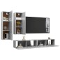4-tlg. TV-Schrank-Set Betongrau Holzwerkstoff 4-tlg. TV-Schrank-Set Betongrau Holzwerkstoff