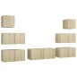 7-tlg. TV-Schrank-Set Sonoma-Eiche Holzwerkstoff 7-tlg. TV-Schrank-Set Sonoma-Eiche Holzwerkstoff