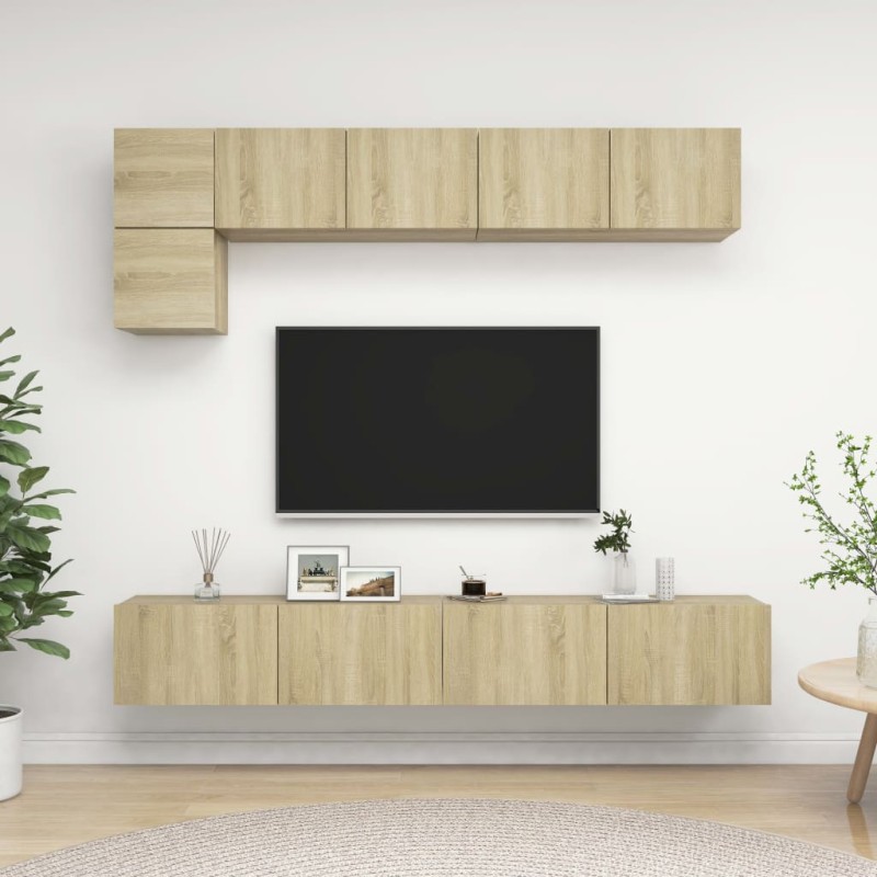 5-tlg. TV-Schrank-Set Sonoma-Eiche Holzwerkstoff 5-tlg. TV-Schrank-Set Sonoma-Eiche Holzwerkstoff