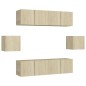 6-tlg. TV-Schrank-Set Sonoma-Eiche Holzwerkstoff 6-tlg. TV-Schrank-Set Sonoma-Eiche Holzwerkstoff