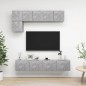 5-tlg. TV-Schrank-Set Betongrau Holzwerkstoff 5-tlg. TV-Schrank-Set Betongrau Holzwerkstoff