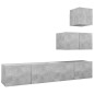 4-tlg. TV-Schrank-Set Betongrau Holzwerkstoff 4-tlg. TV-Schrank-Set Betongrau Holzwerkstoff