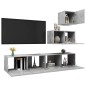 4-tlg. TV-Schrank-Set Betongrau Holzwerkstoff 4-tlg. TV-Schrank-Set Betongrau Holzwerkstoff