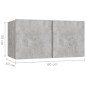 4-tlg. TV-Schrank-Set Betongrau Holzwerkstoff 4-tlg. TV-Schrank-Set Betongrau Holzwerkstoff