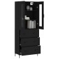 Highboard Schwarz 69,5x34x180 cm Holzwerkstoff Highboard Schwarz 69,5x34x180 cm Holzwerkstoff
