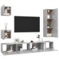 5-tlg. TV-Schrank-Set Betongrau Holzwerkstoff 5-tlg. TV-Schrank-Set Betongrau Holzwerkstoff
