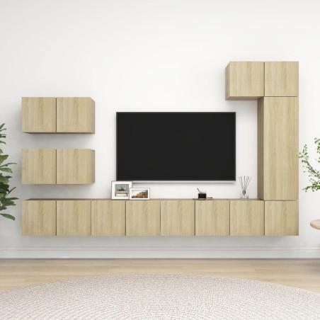 8-tlg. TV-Schrank-Set Sonoma-Eiche Holzwerkstoff