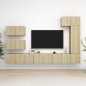 8-tlg. TV-Schrank-Set Sonoma-Eiche Holzwerkstoff 8-tlg. TV-Schrank-Set Sonoma-Eiche Holzwerkstoff