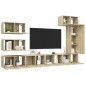 8-tlg. TV-Schrank-Set Sonoma-Eiche Holzwerkstoff 8-tlg. TV-Schrank-Set Sonoma-Eiche Holzwerkstoff